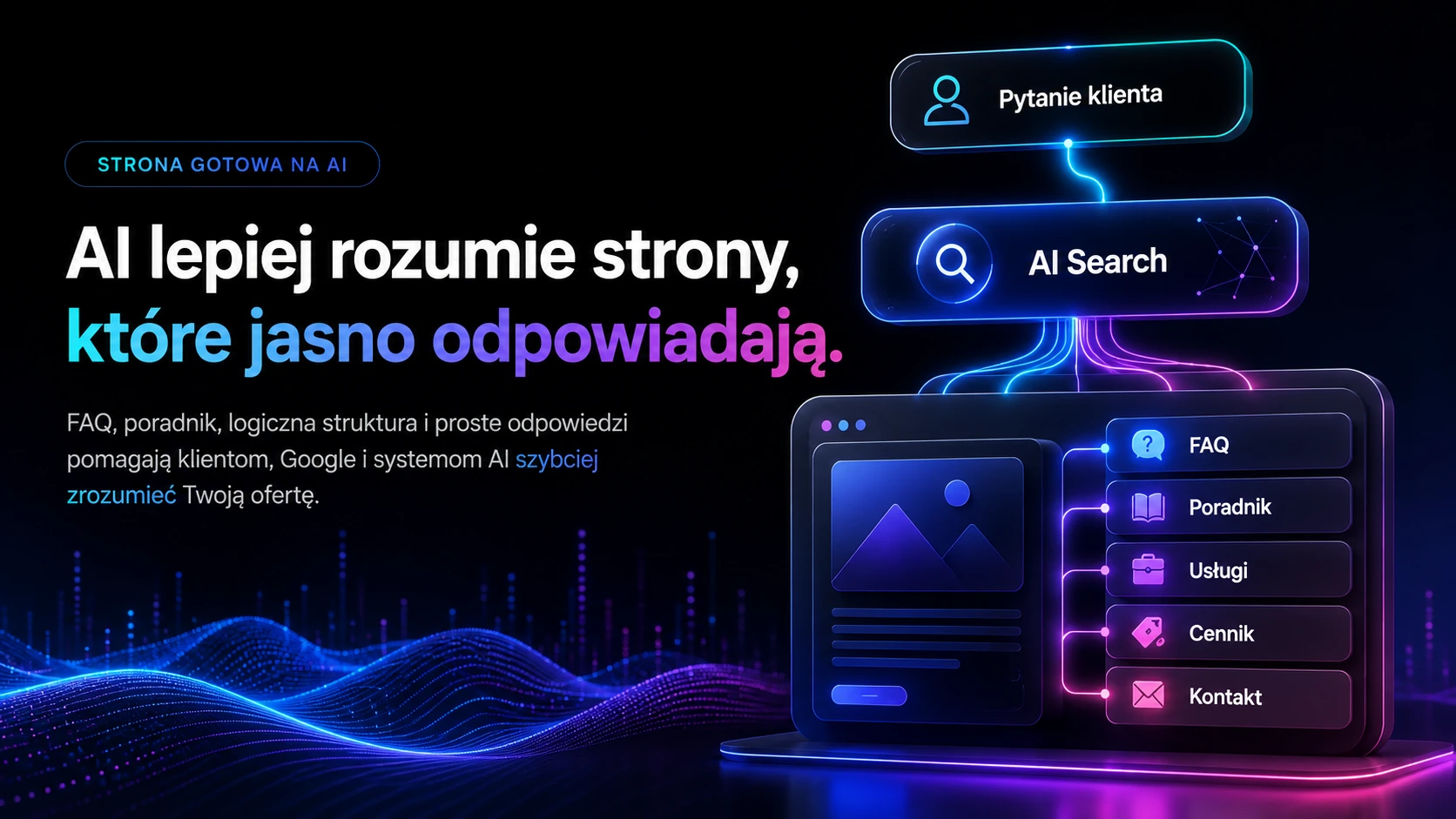 SmartWeb AI — strona gotowa na AI: AI lepiej rozumie strony, które jasno odpowiadają.
