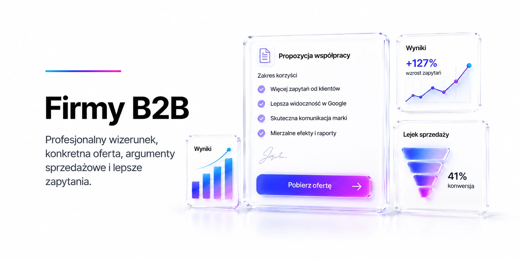 Firmy B2B — profesjonalny wizerunek, konkretna oferta, argumenty sprzedażowe i lepsze zapytania.